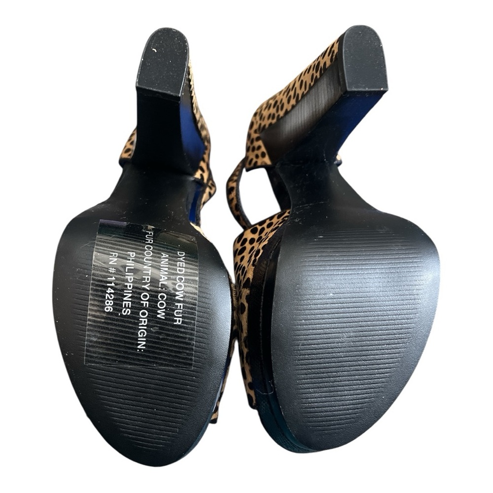 Carlos Falchi Leopard Print Heels with Blue Platform Size 9 - Picture 8 of 8